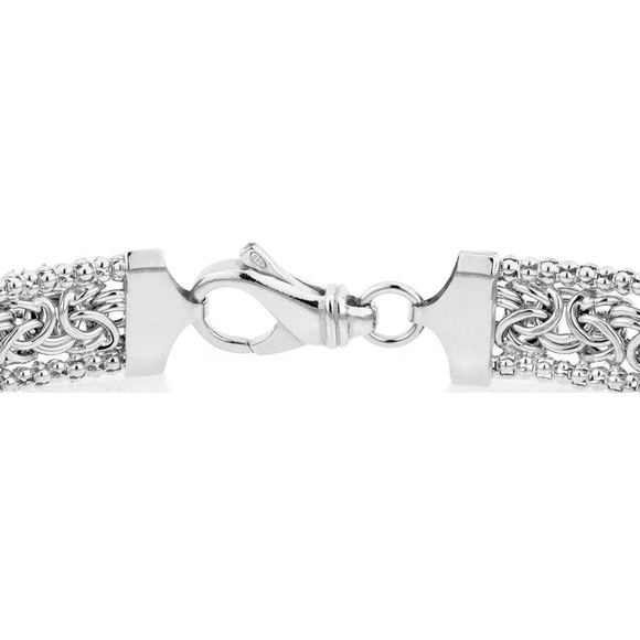 Sterling Silver Byzantine Chain Bracelet - Picture 4 of 6